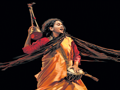 Musical discovery Baul artiste Parvathy Baul during a performance.