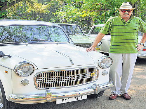 STYLISH Shailendra Gupta with his 1960 Fiat Millecento.