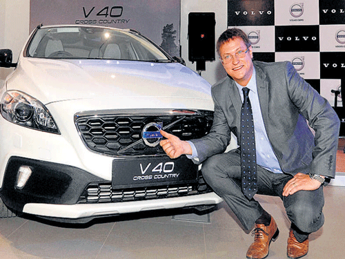 Tomas Ernberg, Managing Director, Volvo India, at the launch of newV40 Cross Country petrol car in Mumbai on Monday. PTI