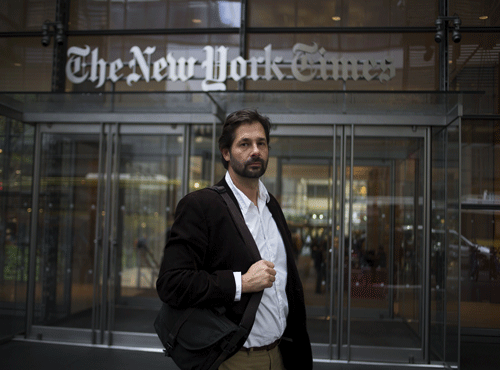 Australian freelance photojournalist Daniel Berehulak outside The New York Times in Midtown, New York. Reuters photo