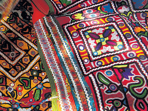 A creative touch A colourful display of Kutch embroidery. PHOTO by Author
