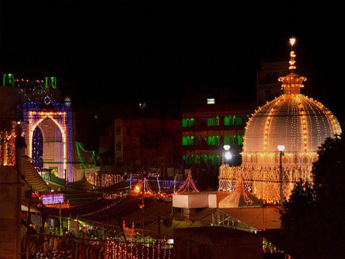 Dargah Khwaja Moinuddin Chishti decorated for the annual Urs festival in Ajmer, Rajasthan. PTI
