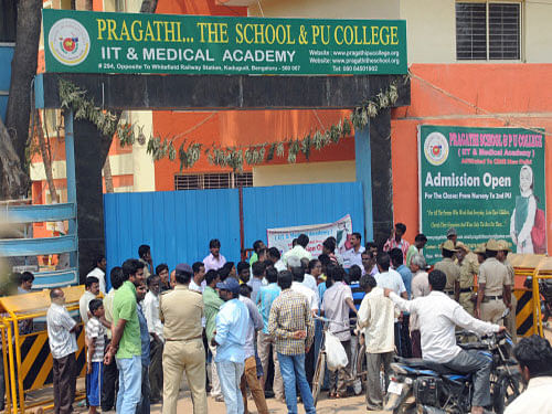 Pragathi PU college. DH photo
