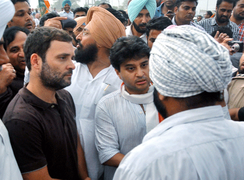 Setting out on a padyatra today to meet farmers in the Vidarbha region of the state, Congress Vice President Rahul Gandhi was told by several of them that insurance companies were engaging in fraud and that the requisite compensation was not paid to them for crop loss. File Photo