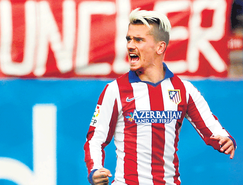 Atletico Madrid's Antoine Griezmann has been used judiciously by coach Diego Simeone, perhaps, in fear of the thinly-built French forward breaking down under heavy workload. Reuters