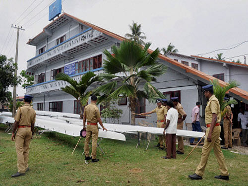 Police searching the compound of Sports Authority of India centre in Alappuzha after a SAI student Aparna (15) died on Thursday. Aparna and 3 other SAI students were admitted in a hospital after a suicide attempt by consuming poison. PTI Photo