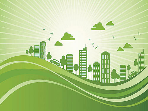 eco-route Using green materials like clay can help create energy-efficient buildings.