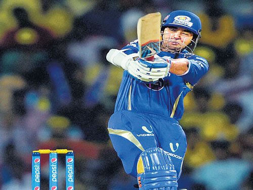pocket Dynamo: Mumbai Indians' Parthiv Patel en route his knock of 45 on Friday. pti
