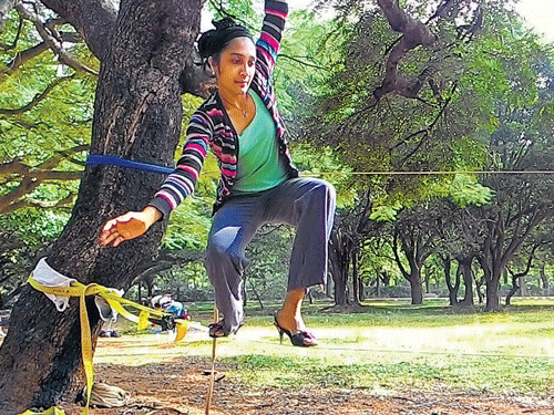 balancing act An increasing number of Bengalureans are taking to slacklining.