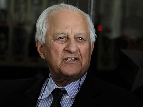 Pakistan Cricket Board Chairman Shaharyar Khan speaks to reporters in Lahore, Pakistan, Thursday, May 14, 2015. Khan said Zimbabwe Cricket Union officials are evaluating security situation in Pakistan after militants killed 45 minority Shiites in Karachi on Wednesday. AP Photo