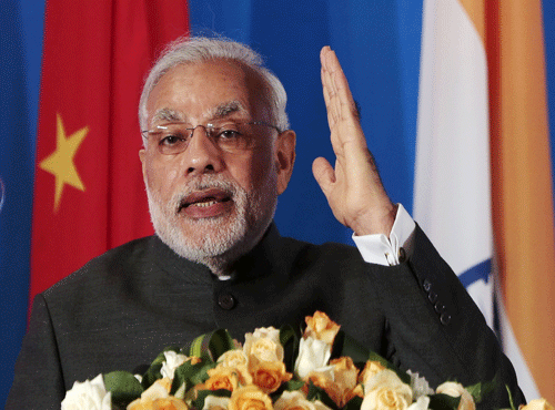 Indian Prime Minister Narendra Modi attends the India-China Business Forum in Shanghai. Reuters