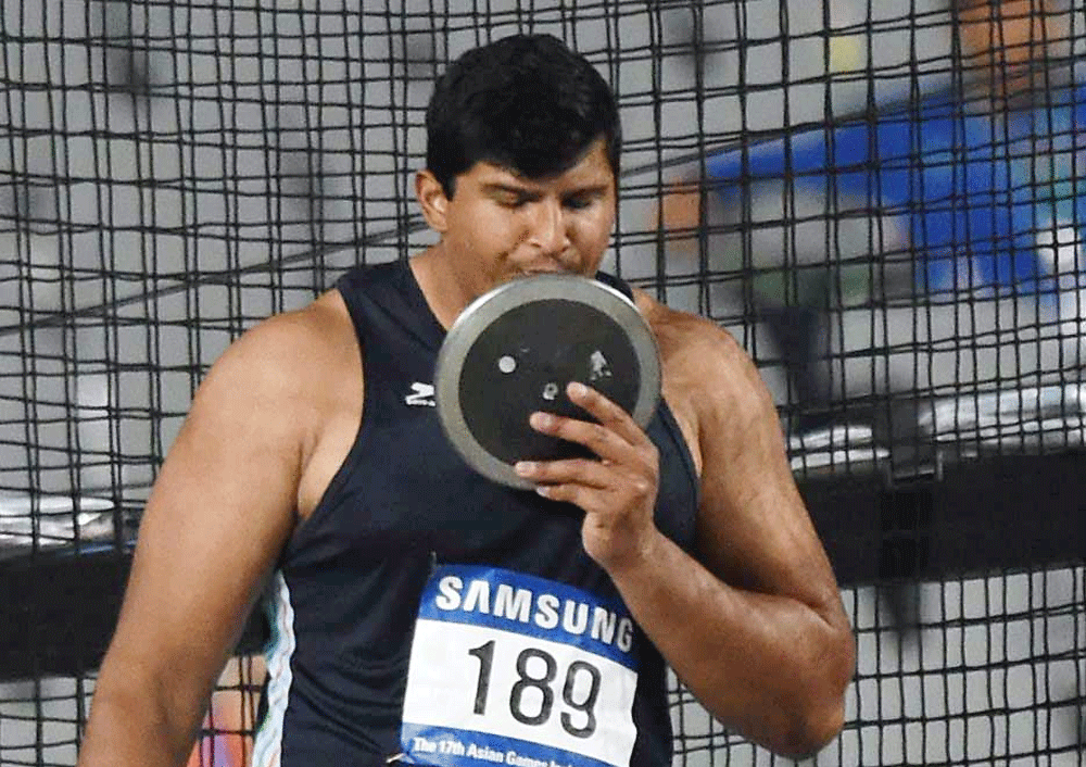 Ace India discus thrower Vikas Gowda. PTI File Photo