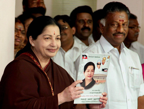 J Jayalalitha and O Panneerselvam. PTI file photo
