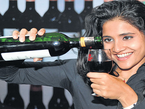 Wine sale has surged to 62.08 lakh litres in 2014-15, with  the sale value reaching Rs 174.70 crore. DH FILE PHOTO