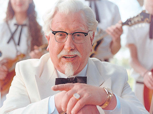This image provided by KFC shows 'Saturday Night Live' alum Darrell Hammond as Colonel Sanders in a new KFC television ad. The real Col. Harland Sanders died nearly 35 years ago, and KFC hasn't featured him in TV ads for about 20 years. AP.