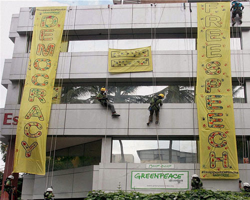 While Greenpeace denied the allegations through a statement, the court postponed its ruling until Wednesday on whether it would be given temporary relief by unblocking its bank accounts. PTI file photo