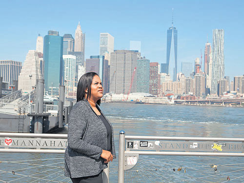 dynamic growth: Kisha Mays, chief executive of Just Fearless, who prefers Airbnb in her travels, in New York. Despite Airbnb's stunning growth, big hotel chains, at least outwardly, have yet to take substantial action to counter the potential threat from the lodging service. nyt