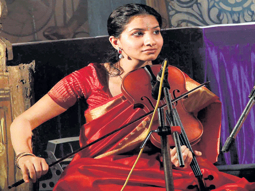 At her best Violinist Shreya Devnath during a concert.