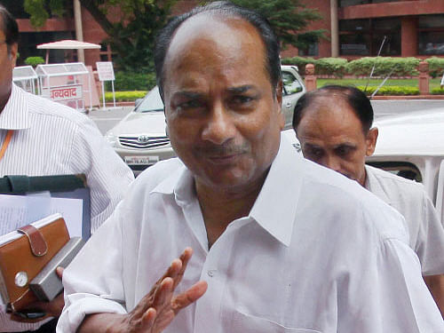 Former Defence Minister A K Antony. PTI file photo