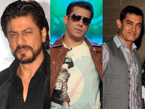 Salman, Shah Rukh, Aamir, pti