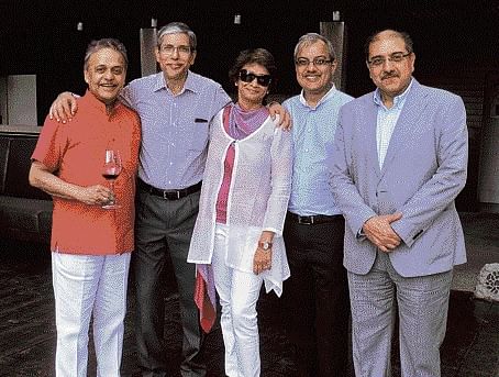 (From left) V Natarajan, Sunil , Nina Mohan, Aslam Gafoor and  Biren Ghose.