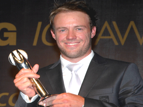De Villiers crowned South African cricketer of the year again. DH File Photo