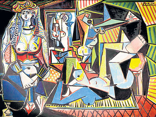 creative inspirations Picasso's 'Les femmes d'Alger - Version O'; (below) a self-portrait of the artist.