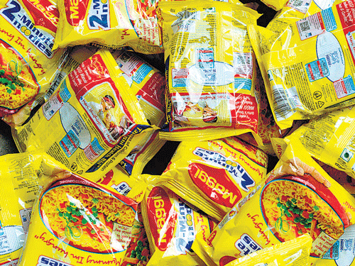 out of favour: There has been a reduction in the number of consumers asking for Maggi at the shops. DH Photo