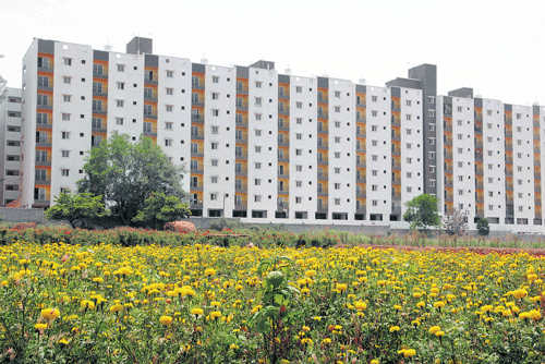 An apartment complex in Sarjapur. DH PHOTO BY S K DINESH