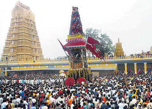 Devotees now have an option can book online sevas, accommodation at famous religious shrines in the State. dh file photo
