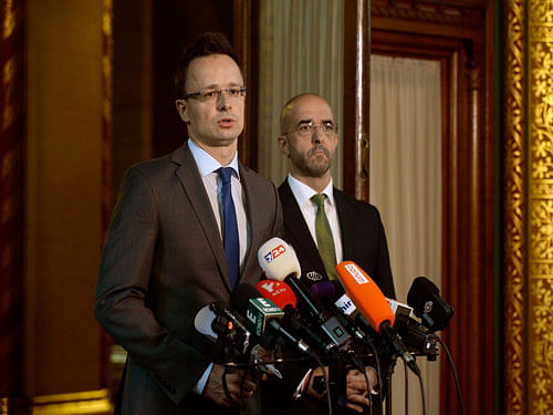 Hungary's Foreign Minister Peter Szijjarto. AP File Photo.