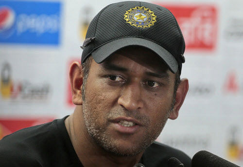 Dhoni addresses a press conference a day ahead of their one-day international cricket match against Bangladesh in Dhaka. AP Photo