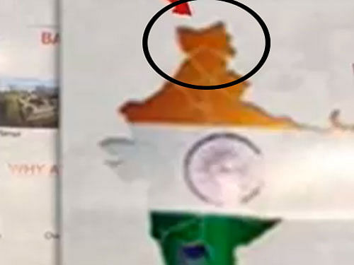 Karnataka govt lands in row over ad showing distorted India map. Screen Grab