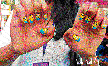 A&#8200;nail art on minions.