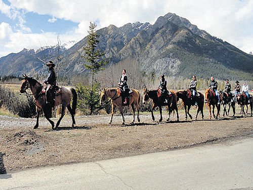 western feel The riding trail in Banff.