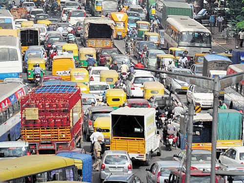 Bengaluru traffic, DH file photo