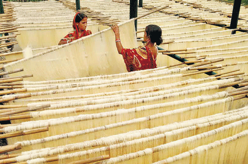 The traditional vermicelli ('sewain') being readied at Nagicherra, 15 km from Agartala, Tripura. PAPAN DAS