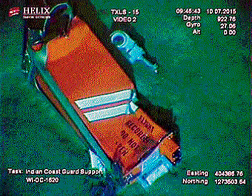 The recovered Flight Data Recorder (FDR) of the crashed Dornier aircraft in the Bay of Bengal. PTI