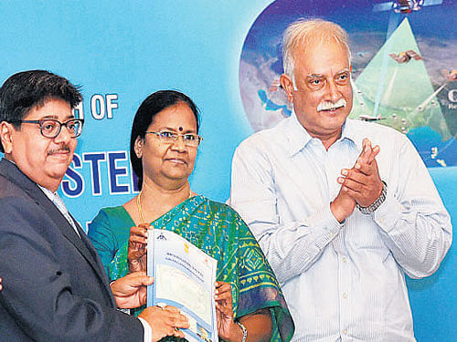 Civil Aviation Minister Ashok Gajapathi Raju, along with  officials, launch Gagan in New Delhi on Monday. PTI