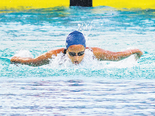 fine performance: Karnataka's Damini K Gowda won the girls' Group I 200M butterfly in record time. dh file photo