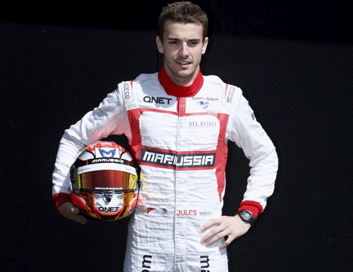 File photo of Marussia Formula One driver Jules Bianchi of France posing during a photo session before the Australia Formula One Grand Prix at Melbourne's Albert Park Track.  Reuters