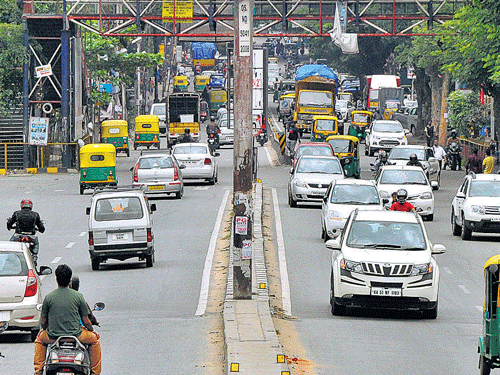 Indiranagar 100ft road is also lined up for upgrade . DH photo