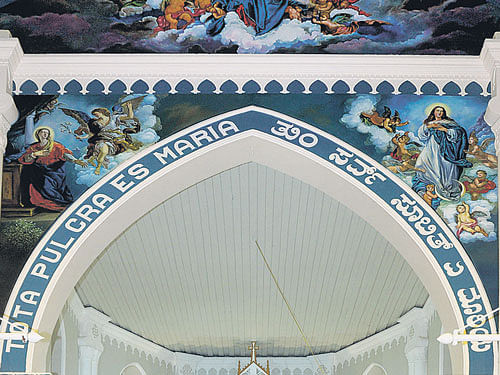 DIVINE Painted wall of Our Lady of Health Church in Shirva. PHOTO BY WILSON D'SOUZA
