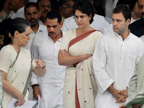 Sonia Gandhi's son-in-law Robert Vadra and Rahul Gandhi. PTI file photo