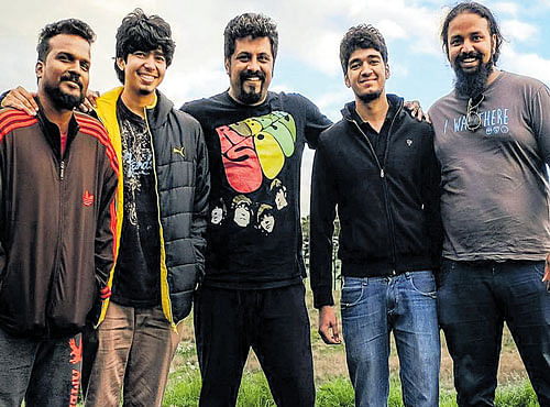 GOING GLOBAL Raghu Dixit (centre) with his band.