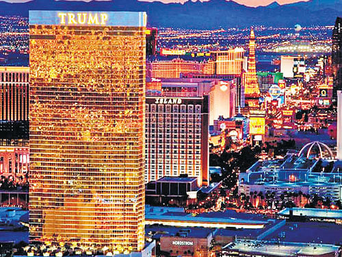 top-rated The Trump Residences in Las  Vegas; (below) the Silver Towers in New York.