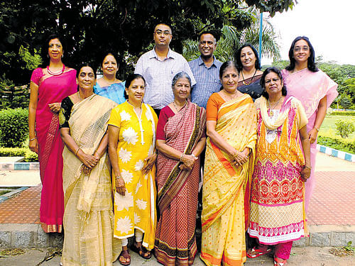 Branching out (Top row, from left) Champa Kabra, Sabitha Reddy, Amit Kumar, Ravi  Kiran, Rajeshwari Sachidananda and Anupama Vedachala. (Front row, from left) Kanaka Balaraman, Uma Shankar, Sula Jhaveri, Latha Rao and Sujatha Prakash.