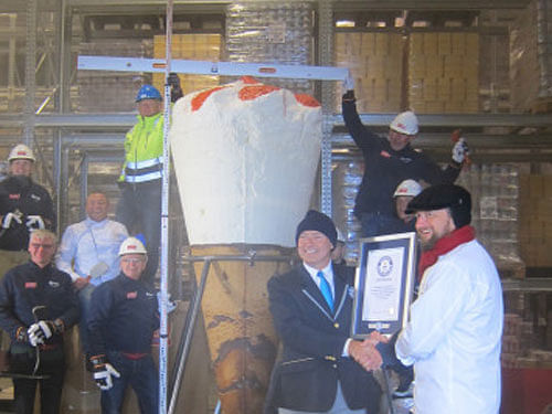 World's tallest ice-cream cone. Image Courtesy Hennig-Olsen website.