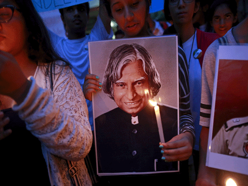 Dr Kalam, also lovingly called the 'Missile Man', passed away on Monday, while delivering a speech at IIM, Shillong. Reuters photo