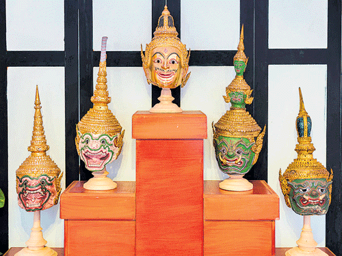 In many cultures, masks are hung at the entrance to drive away evil spirits.